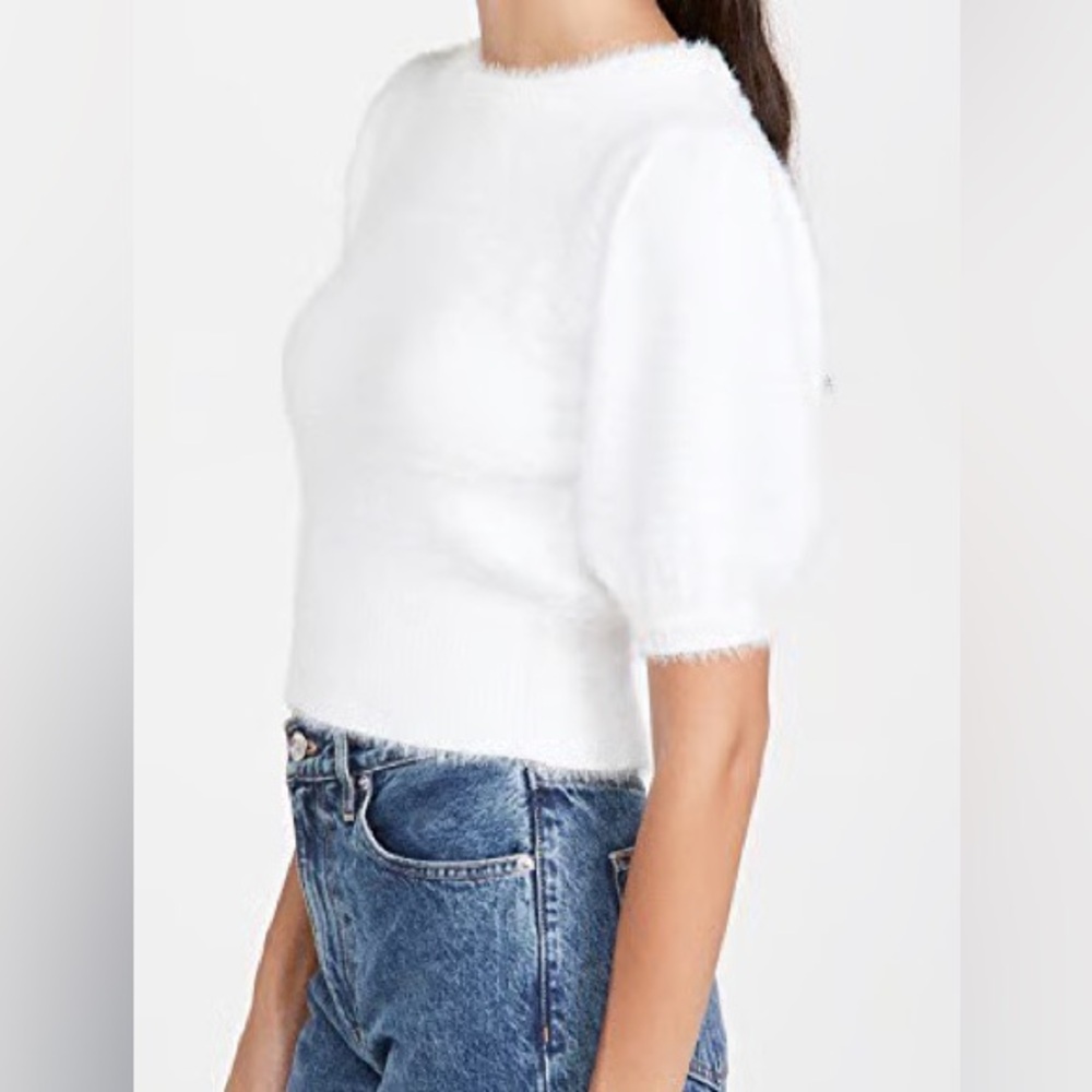 Line & Dot Harper Fuzzy Short Sleeve Sweater